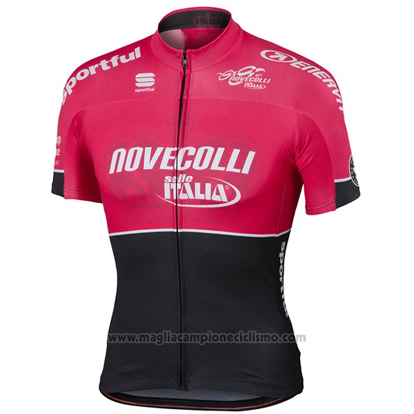 2017 Abbigliamento Ciclismo Nove Colli Rosso e Nero Manica Corta e Salopette